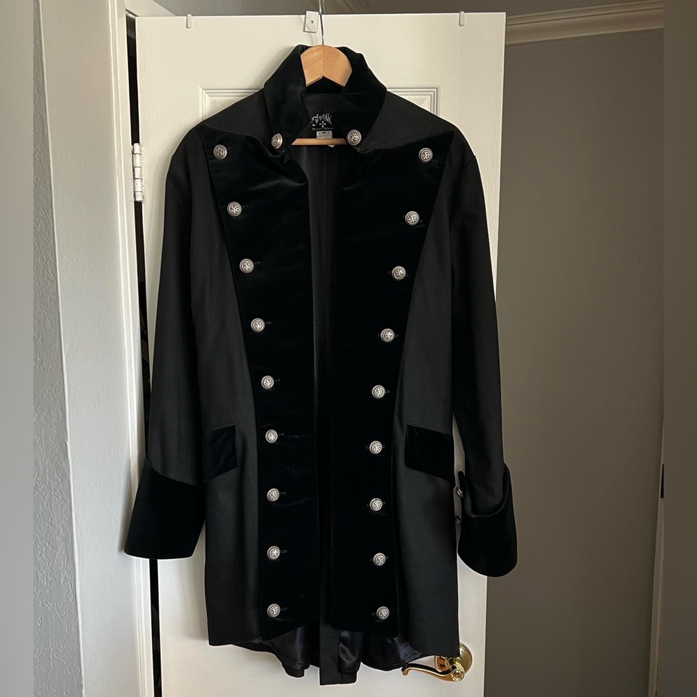 Shrine Black Goth Victorian Men’s Coat XL